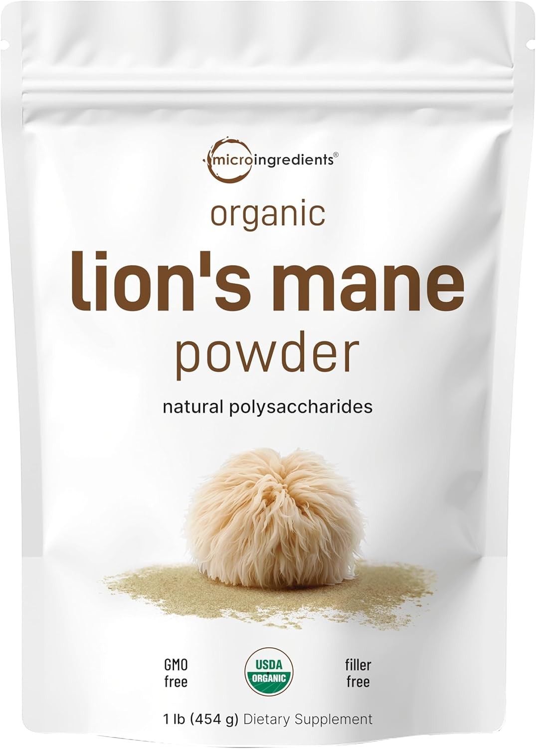 Micro Ingredients Organic Lion??s Mane Mushroom Powder Pure Fruiting Superfood